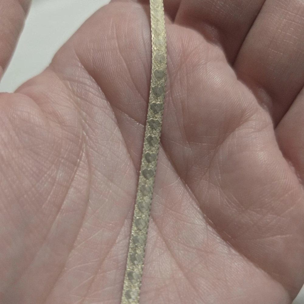 Real 925 Silver Heart Pattern Bracelet